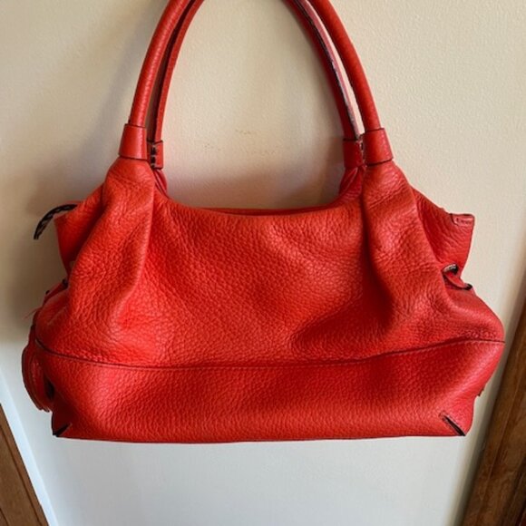 KATE SPADE Orange Leather Stevie Southport Avenue Flame Satchel - Picture 6 of 17